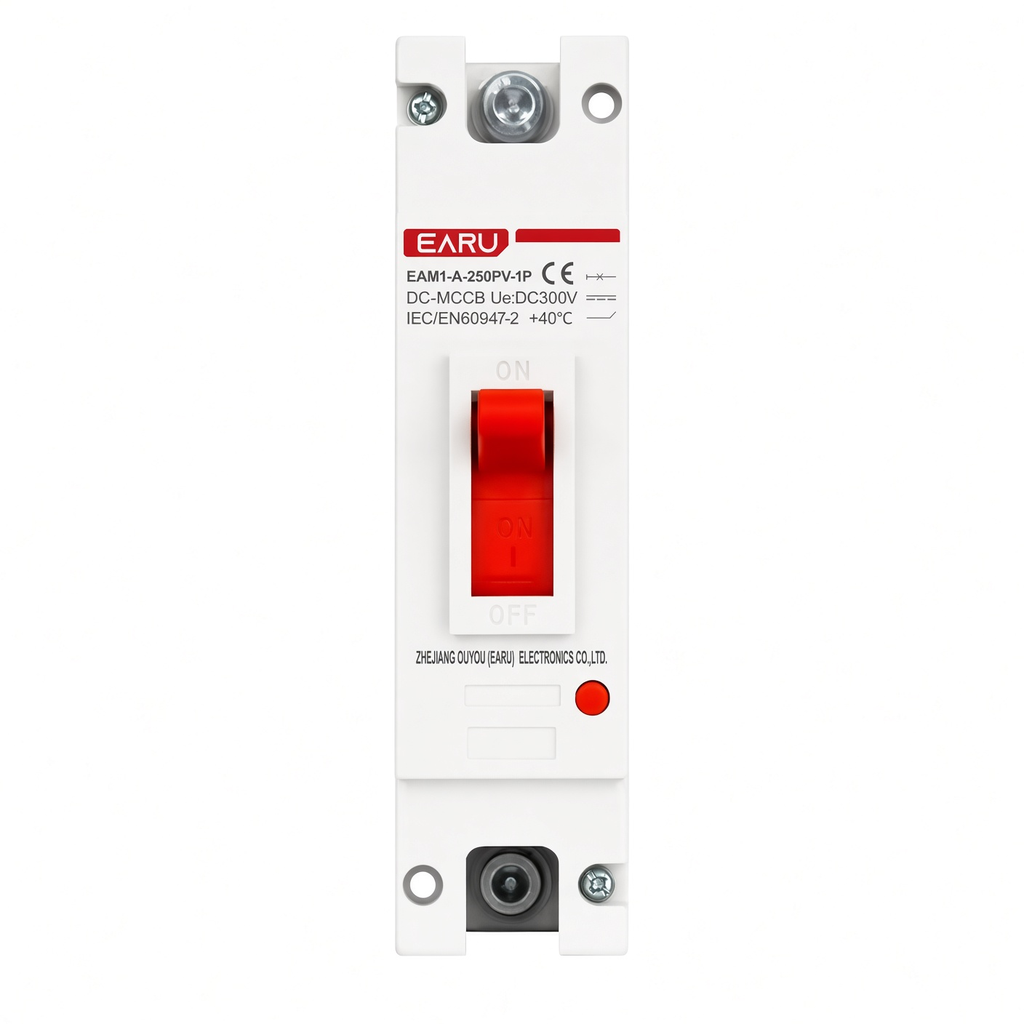 Interruptor Magnetotérmico DC MCCB EARU 1P 100A 300V Protección Solar FV