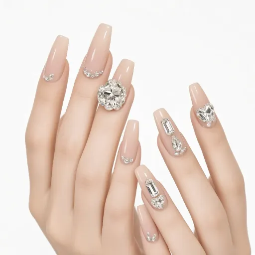 10 piezas de cristal blanco con diferentes formas, para decoración de uñas.