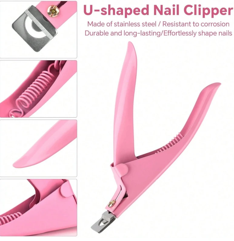 [ss260509211596025690311] Cortador métalico de uñas acrílicas. (Rosado)