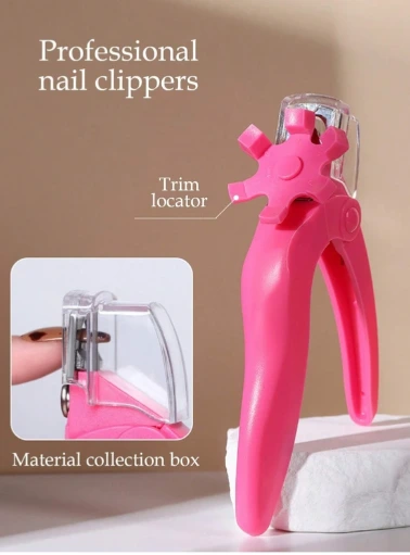 1 pieza Cortaúñas profesional de acero inoxidable con recogedor de recortes de uñas.