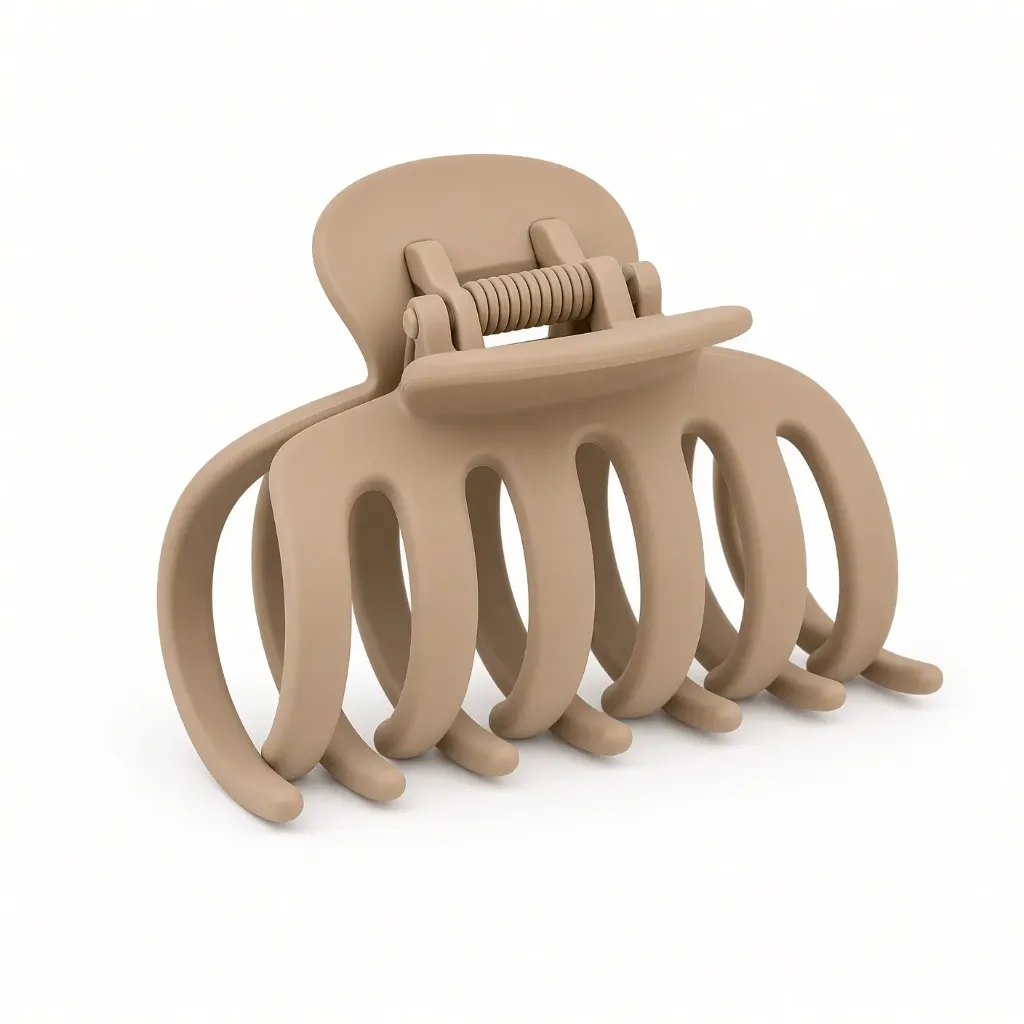 Pinza Garra Cabello Mate Beige Negro Taupe Accesorio Recogido Diario