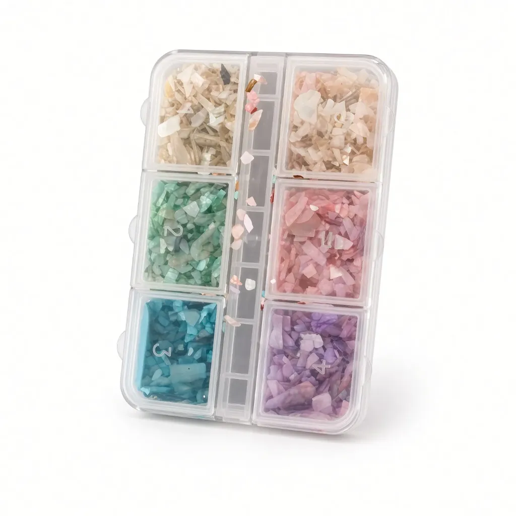 Kit Conchas Nácar 6 Colores Flakes Nail Art Decoración Uñas