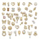 Mix Charms Uñas Dorados Perlas Lazos Corazones Nail Art 3D