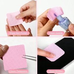 Paquete de 25 toallitas para uñas sin pelusa, almohadillas removedoras de esmalte de uñas súper absorbentes.