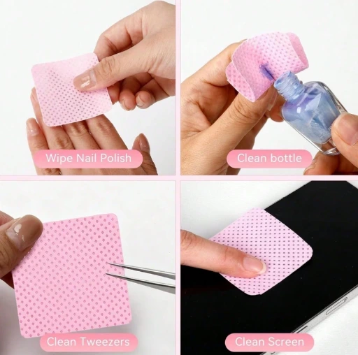 Paquete de 25 toallitas para uñas sin pelusa, almohadillas removedoras de esmalte de uñas súper absorbentes.