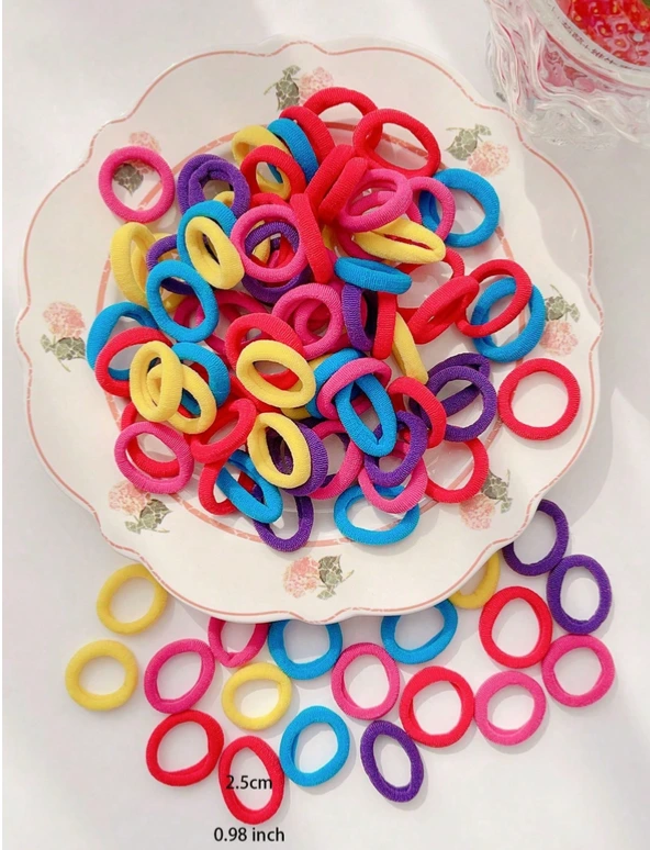 [sk2312256792766068] Bolsa de 200 bandas elásticas para el cabello de colores surtidos.