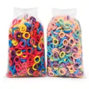 Bolsa de 200 bandas elásticas para el cabello de colores surtidos.