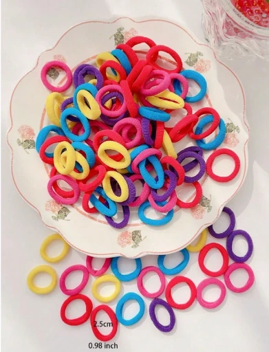 Bolsa de 200 bandas elásticas para el cabello de colores surtidos.