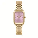 Reloj de cuarzo de mujer, números romanos, correa de acero