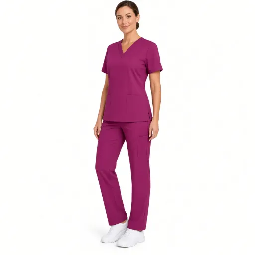 Conjunto Scrub Taskez Magenta Transpirable para Uso Médico