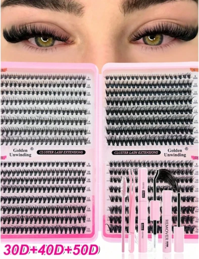 Set de 640pcs Pestañas Dramáticas C-Curl 8-16MM y herramientas para su aplicación