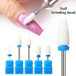 Set de 5 brocas de cerámica para taladro de uñas, con base