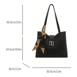 Bolso de hombro de PU con decoración de pañuelo