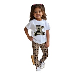 Conjunto de niña: camiseta y leggings de oso
