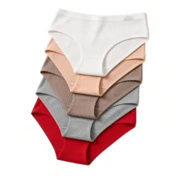 Pack de 5 Bragas Básicas Acanaladas, Cintura Baja y Ajuste Cómodo
