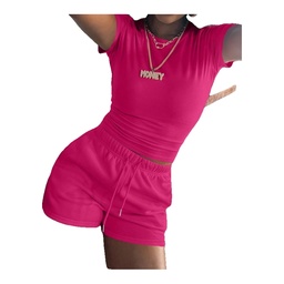 Conjunto de mujer: camiseta de manga corta y short liso