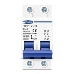 Interruptor Magnetotérmico DC TOMZN 2P 6KA 440V Mini Breaker 20A para Sistemas Solares