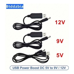 Cable USB a 9V con conector DC 5,5 x 2,1 mm