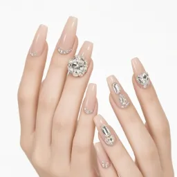 10 piezas de cristal blanco con diferentes formas, para decoración de uñas.
