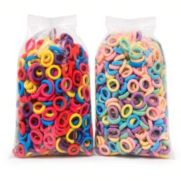 Bolsa de 200 bandas elásticas para el cabello de colores surtidos.