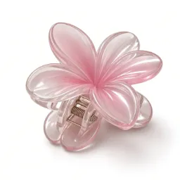 Pinza para el pelo con flor de hibisco rosa de 8,2 cm
