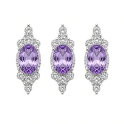 Charms Uñas Ovalados Lila Strass Plateado Nail Art 3D