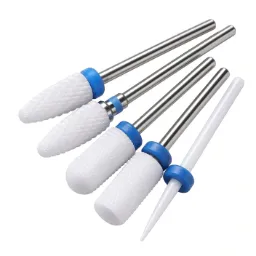 Set de 5 brocas de cerámica para taladro de uñas, con base