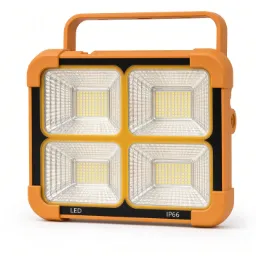 Luz LED Portátil 4 Paneles IP66 Naranja para Trabajo y Exterior