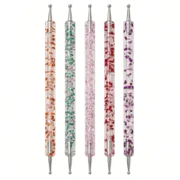 Set de 5 piezas Bolígrafos de puntos de colores brillantes para diseño de arte de uñas.